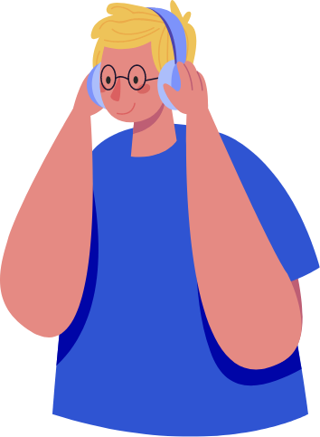 A man listening to music