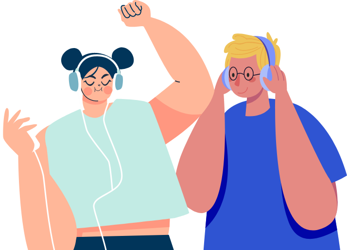 People listening to music